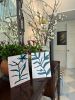 Mauve and Green Fern I | Oil And Acrylic Painting in Paintings by Erin Donahue Tice Fine Art. Item composed of paper and synthetic