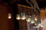 Caribou Coffee Light Fixtures | Pendants by RailroadWare Lighting Hardware & Gifts | Caribou Coffee in Minneapolis. Item made of glass