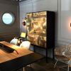 Pratt Armoire by Morgan Clayhall, mix media artwork on doors | Sideboard in Storage by Morgan Clayhall. Item made of walnut with steel works with contemporary & eclectic & maximalism style