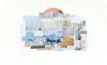 Living Near Water Hand Sewn Collage | Mixed Media by Linden Eller. Item made of paper with synthetic