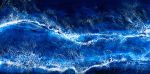 'Blue Crush II' - Luxury Abstract Ocean Artwork | Oil And Acrylic Painting in Paintings by Christina Twomey Art + Design. Item made of wood with synthetic works with modern style