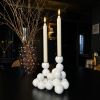Arty White Candleholder "Textures Pearls" for 2 Candles Sphe | Candle Holder in Decorative Objects by IRENA TONE. Item compatible with minimalism and eclectic & maximalism style