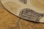 Vintage Geometric Gold Brown and Orange Wool Shag Pile | Area Rug in Rugs by Rug and Kilim