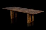 Cross Grain Burr Elm Table with Inverted Live Edge Legs. | Dining Table in Tables by Jonathan Field. Item composed of wood