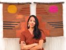 Handwoven Diptych Tapestry | Wall Hangings by Estudio Zanny. Item made of cotton with fiber