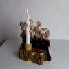 Pink Dream Candle Holder — Reclaimed Marble & Wood | Decorative Objects by Gabor Gobi. Item composed of wood & marble