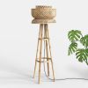 Lotus Floor Lamp | Lamps by Mianzi. Item made of bamboo with linen