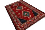 Antique Gabbeh Geometric Red and Blue Wool Persian Rug 10856 | Area Rug in Rugs by Rug and Kilim