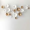 Porcelain Artwork, White Gold Flowers Wall Hanging | Wall Sculpture in Wall Hangings by Maap Studio. Item composed of ceramic compatible with minimalism and contemporary style