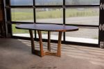 Black Walnut Live Edge Oval Dining Table | Wood Base | | Tables by SAW Live Edge. Item made of walnut