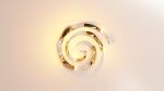 Ammonite Sconce by Gaea Craft | Sconces by Gaea Craft. Item made of bronze with glass works with modern style