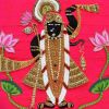 Shrinathji Handmade Embroidered Artwork | Embroidery in Wall Hangings by MagicSimSim. Item made of fabric compatible with art deco and asian style