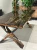 Tree & Bark Ultra Clear Epoxy Resin Dining Table | Tables by Tinella Collection. Item composed of oak wood in minimalism or art deco style