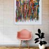 "Lines and Parrot" | Oil And Acrylic Painting in Paintings by Shirly Maimom Art. Item made of canvas works with contemporary & art deco style