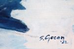 Seascape | Oil And Acrylic Painting in Paintings by Simona Gocan. Item composed of canvas in contemporary style