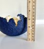 Navy and Gold Eggshell Bowl Paper Mache Material | Decorative Bowl in Decorative Objects by TM Olson Collection. Item composed of paper compatible with contemporary and eclectic & maximalism style