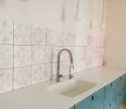 White Flower Tiled Kitchen | Tiles by Kay Aplin