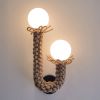 DUO Jute Fiber Designer Lamp | Sconces by Light and Fiber. Item made of steel & glass compatible with mid century modern and contemporary style