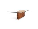 Equilibrio - Salvaged Mahogany and Coral Marble Center Table | Coffee Table in Tables by HERBEH WOOD. Item composed of wood in contemporary style