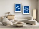 Seven Agapanthus Flowers Diptych: PAIR of 30 x 22" monotypes | Photography by Christine So. Item composed of paper compatible with boho and country & farmhouse style