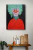 I AM FINE - acrylic portrait painting | Oil And Acrylic Painting in Paintings by Marinela Puscasu. Item composed of canvas in contemporary or eclectic & maximalism style