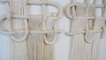 55" Wall Sculpture with Cotton Fringe | Wall Hangings by Karen Gayle Tinney. Item made of cotton with ceramic