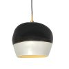 Large Tapered Sphere Hanging Light with black cord | Pendants by Alex Marshall Studios. Item composed of brass and ceramic in mid century modern or contemporary style