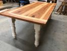 Pecan Reclaimed Wood Farm Table | Dining Table in Tables by Peach S. Item composed of wood in rustic or traditional style