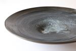 Black wide rim bowl with beautiful texture in blues and grey | Serving Bowl in Serveware by Rosa Wiland Holmes. Item composed of ceramic