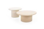 Organic Shaped Natural Plaster Coffee Table set "Sami" | Tables by Atelier BB. Item made of wood & cement compatible with minimalism and contemporary style