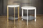 "Ternary" Side Table Brass | Tables by Joe Cauvel of Cauv Design. Item made of brass with marble