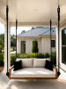Outdoor Porch Swing Bed | Bimini Teak Swing Daybed | Couches & Sofas by ModHaven. Item in coastal or modern style