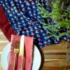 Block Print Table Runner - Red Tops | Linens & Bedding by ichcha. Item made of cotton