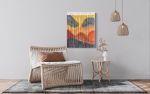 STURT DESERT PEA Beaded Floral Landscape Textile Fiber Art | Macrame Wall Hanging in Wall Hangings by Wallflowers Hanging Art. Item composed of oak wood and fabric in boho or eclectic & maximalism style