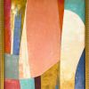 Contemporary Colorful Abstract Oil Painting in Vintage Frame | Oil And Acrylic Painting in Paintings by Suzanne Nicoll Studio. Item composed of wood compatible with minimalism and mid century modern style