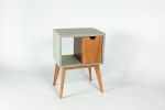 Half 'n Half Blossom | Nightstand in Storage by Curly Woods. Item made of oak wood with concrete works with mid century modern style