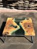 Antique Wood Epoxy Coffee Table - Office Table - Resin Table | Tables by Tinella Collection. Item composed of birch wood in boho or minimalism style