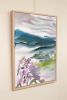 Mountainscape No. 4 : Original Watercolor Painting on Canvas | Paintings by Elizabeth Becker. Item composed of canvas in minimalism or contemporary style