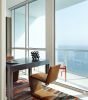 DK-74 Desk in Smoke Gray Ash with Titanium Steel Legs | Tables by Antoine Proulx Furniture, LLC | Continuum On South Beach in Miami Beach. Item made of wood with aluminum