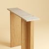 Travertine and Oak Console Table - MAHA by Lebanto | Tables by Lebanto. Item made of oak wood & marble compatible with minimalism and contemporary style