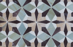 Sage Green & Burgundy Floral/Flower Mosaic Tile | Tiles by Mosaics & Company LLC. Item composed of stone in boho or mid century modern style