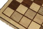 Vintage Gabbeh rug in Beige, Brown and Gray Square Geometric | Area Rug in Rugs by Rug and Kilim