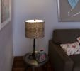 Sepia Roses custom Lampshade | Table Lamp in Lamps by Ri Anderson. Item composed of linen & aluminum