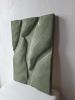 Relief Wall Art – Sculptural Plaster in Moss Green – Modern | Sculptures by Vaiva Art Atelier. Item composed of wood and marble in minimalism or contemporary style