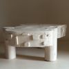 Organic sculptural side table in white stoneware. Outdoor pr | Tables by Ingrid Vermulst by Studio Wild Orange. Item composed of ceramic compatible with contemporary and japandi style