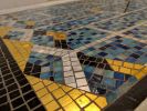 Russel Square Bathroom Floor Mosaic in Gold & White Gold | Art & Wall Decor by Paul Siggins - The Mosaic Studio | Russell Square in London. Item composed of glass