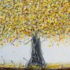 Yellow Bloom | Oil And Acrylic Painting in Paintings by DaggArt. Item made of canvas with synthetic