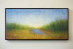 August Pond In The Park | Oil And Acrylic Painting in Paintings by Victoria Veedell. Item made of canvas