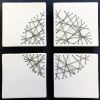 Set Of 4 Stitched Ceramic Squares | Wall Sculpture in Wall Hangings by Elizabeth Prince Ceramics. Item composed of ceramic