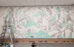 Leamington Gym Mural | Murals by Nigel Sussman | The Leamington in Oakland. Item made of synthetic